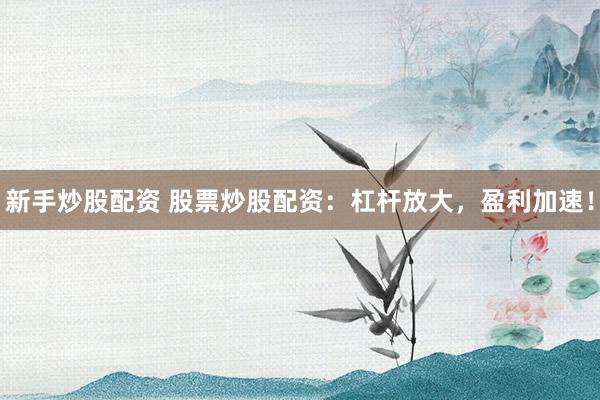 新手炒股配资 股票炒股配资：杠杆放大，盈利加速！