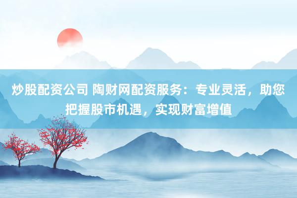 炒股配资公司 陶财网配资服务：专业灵活，助您把握股市机遇，实现财富增值