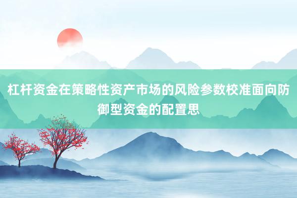 杠杆资金在策略性资产市场的风险参数校准面向防御型资金的配置思